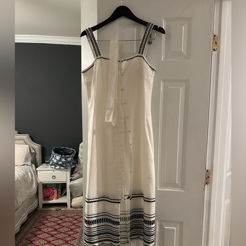 Mango White and Black Maxi Dress